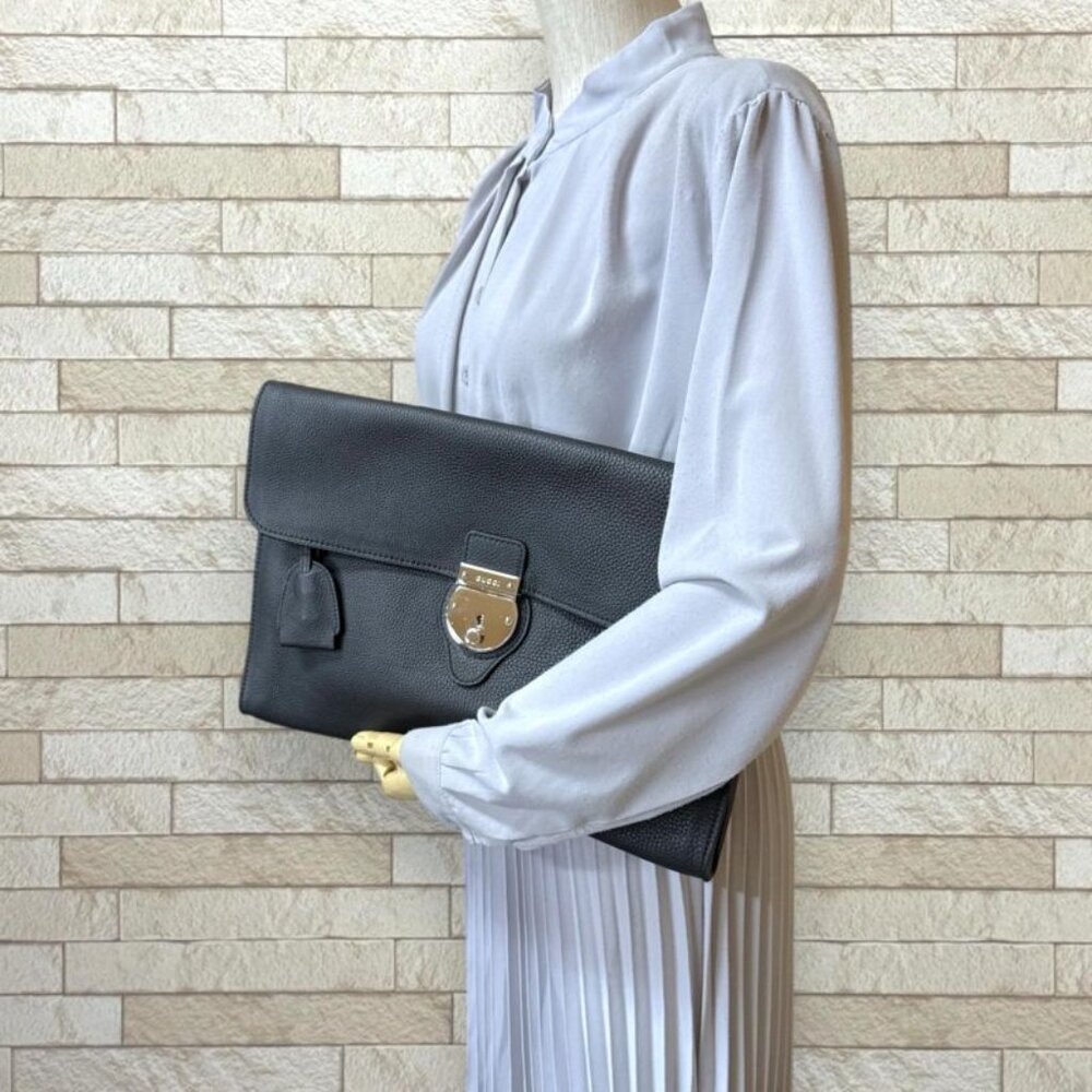 Gucci Clutch Leather Black Season All Seasons - Picture 2 of 10